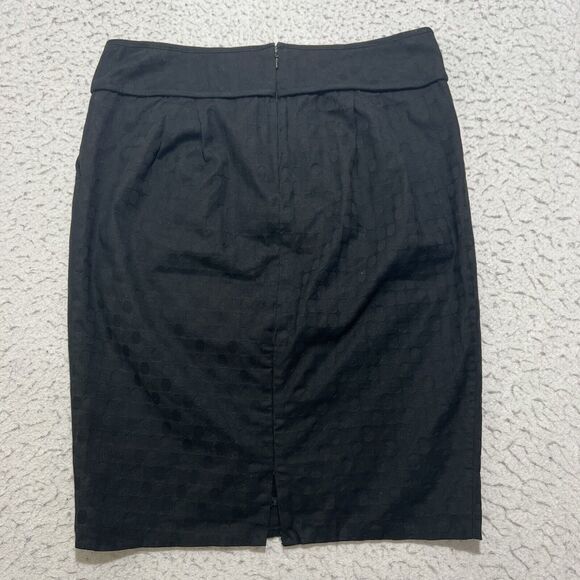 Club Monaco Women's 6 Straight Pencil Career Pleated Skirt Black Textured - Picture 6 of 10